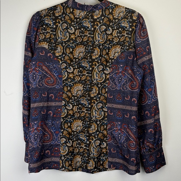 Anthropologie Antik Batik Keith Printed Silk Blouse Size Medium - Picture 7 of 10